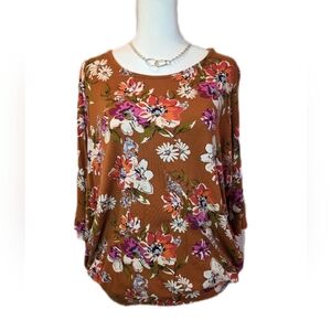 Agnes & Dora Floral Blouse - Brown and Pink